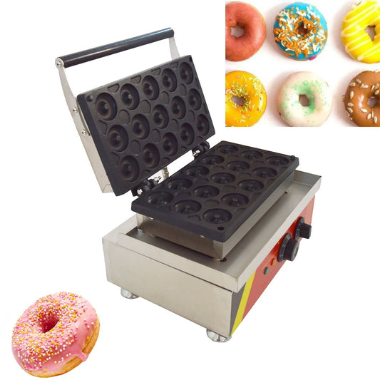 Donut Snack Maker Waffle Doughnut Baker Crispy Machine Nonstick Electric Double Side 15PCS