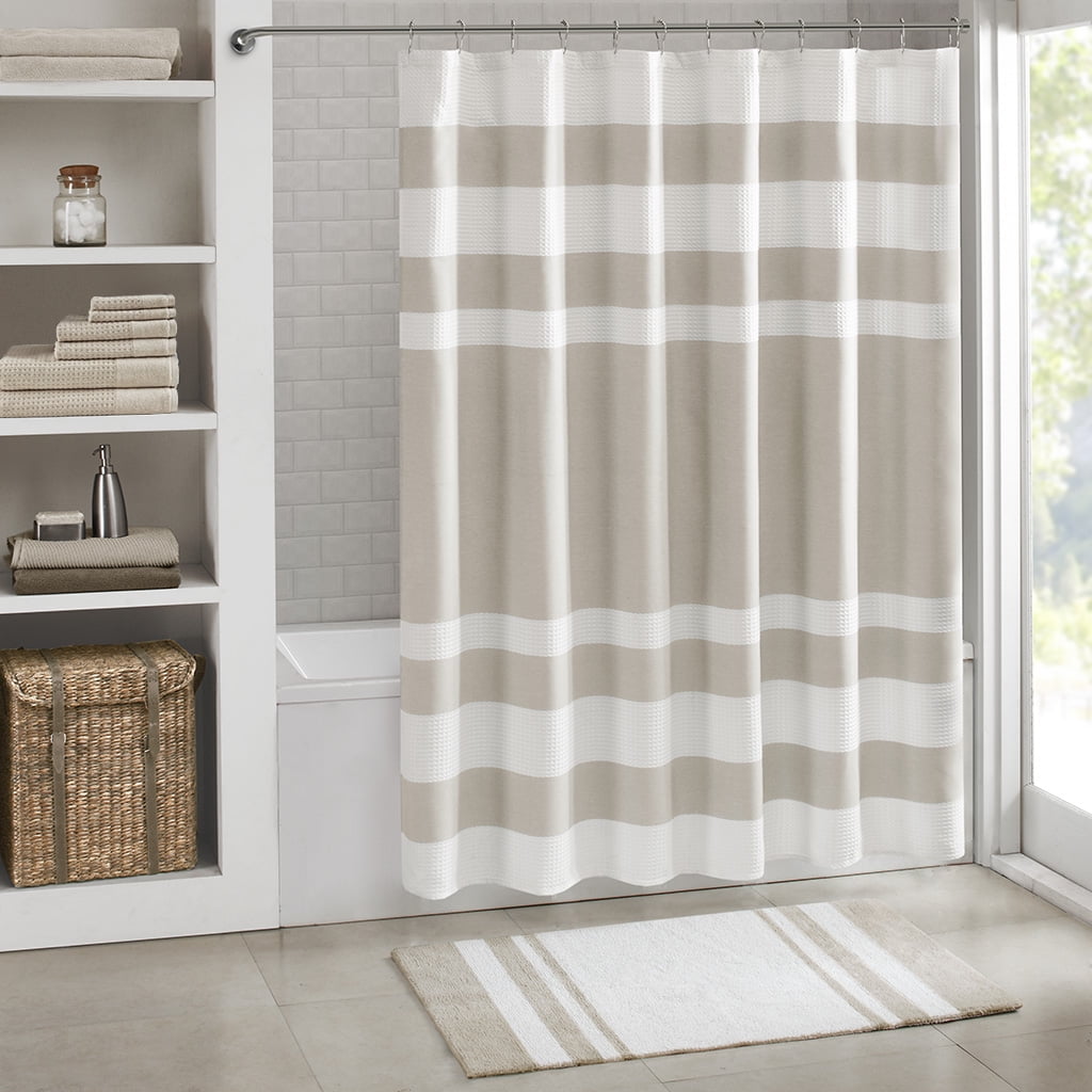 MAYEERTY 100% Medium Pile Cotton Reversible Bath Rug, Taupe, 27"W x 45"L