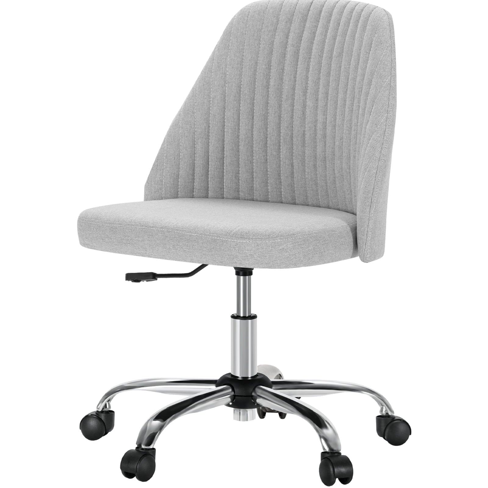 MAYEERTY Armless Office Desk Chair Height Adjustable ,Mid Back Accent Chair,Gray