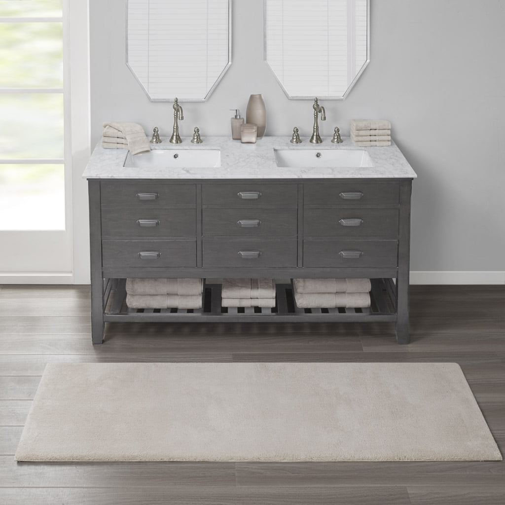 MAYEERTY Soft Polyester Bath Runner Rug, 24" x 40", Taupe