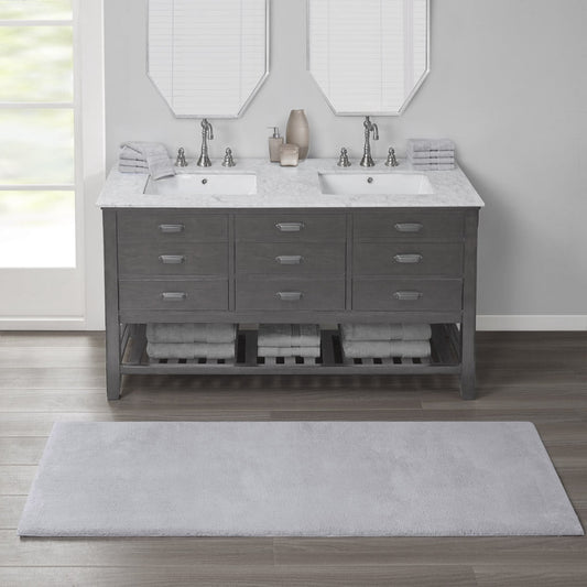 MAYEERTY Soft Polyester Bath Runner Rug, 24" x 72", Grey