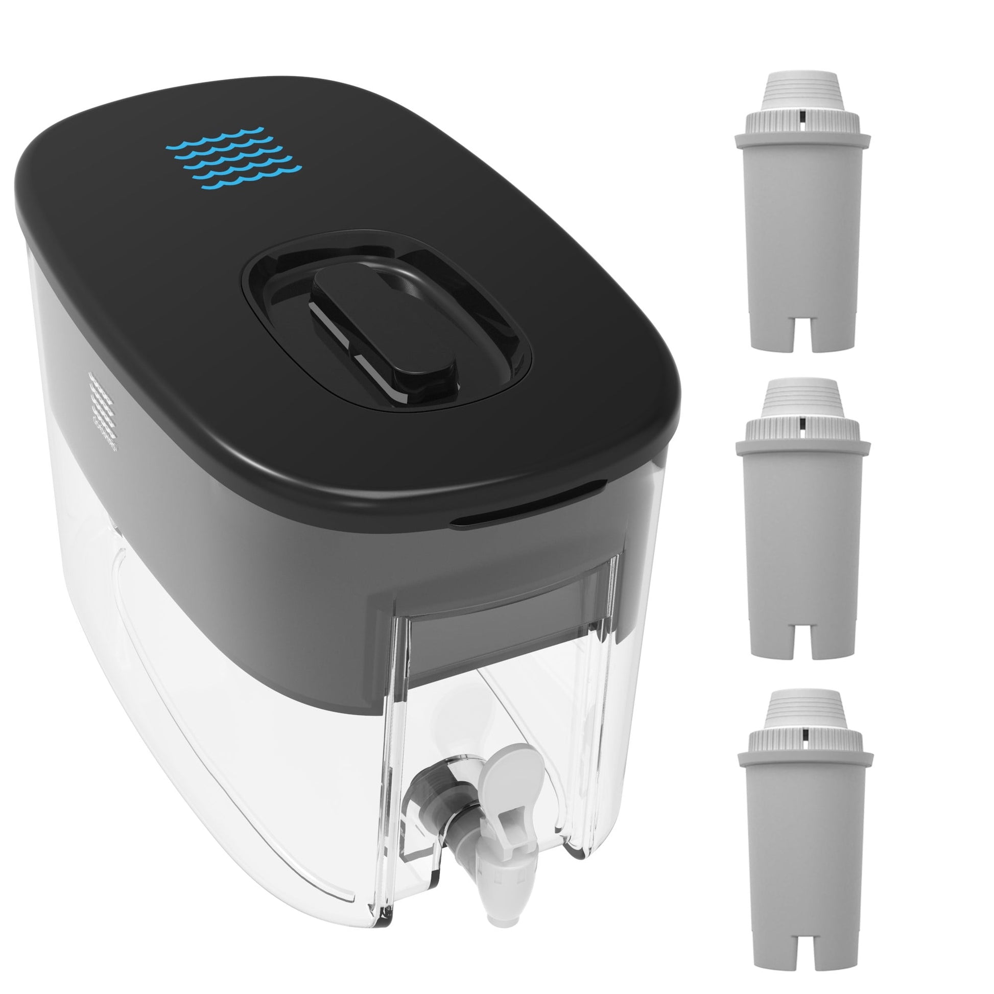 Drinkpod  Dispenser Alkaline Water Filter pH Ionizer Countertop Water Purifier 2.4 Gallon Alkaline Water Dispenser pH Ionized Black