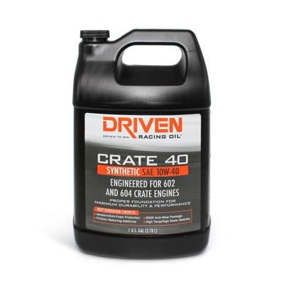 Driven Racing Oil 22408, Crate 40 10W40 Synthetic Oil 1 Gallon Performance