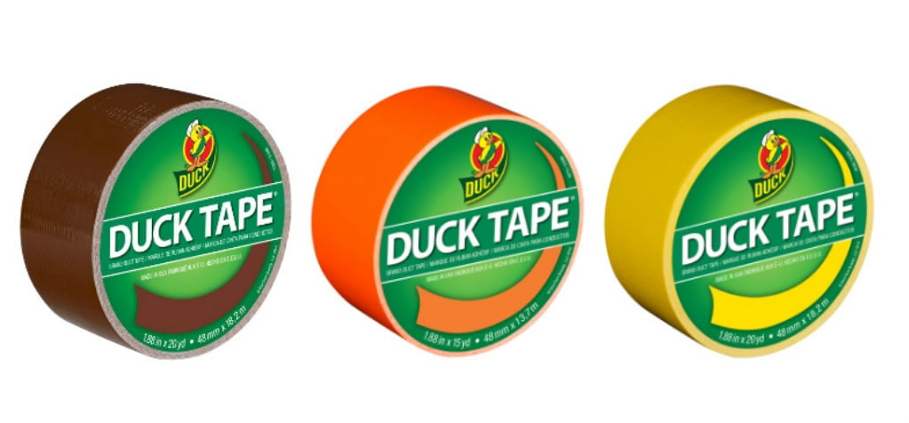 Duck Brand Color Duct Tape Fall Harvest Combo 3-Pack, Brown, Orange and Yellow, 55 Yards Total