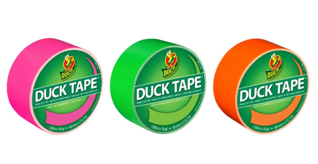 Duck Brand Color Duct Tape Neon Combo 3-pack, Pink, Green And Orange, 1.88 Inches X 15 Yards Each Roll, 45 Yards Total