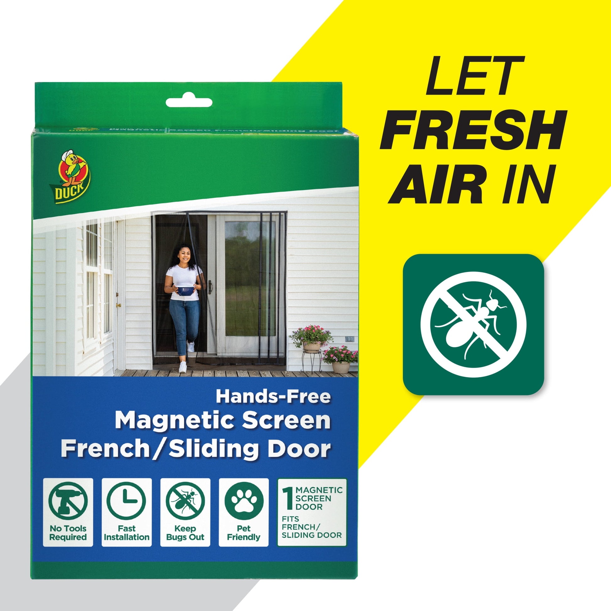 Duck Hands-Free Magnetic Screen for French/Sliding Doors, 75 in. x 83 in.