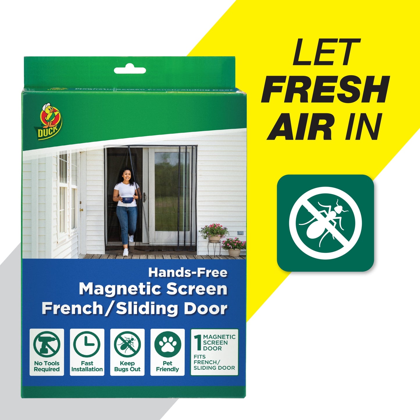 Duck Brand 86 in. x 39 in. Hands-Free Magnetic Mesh Screen Door