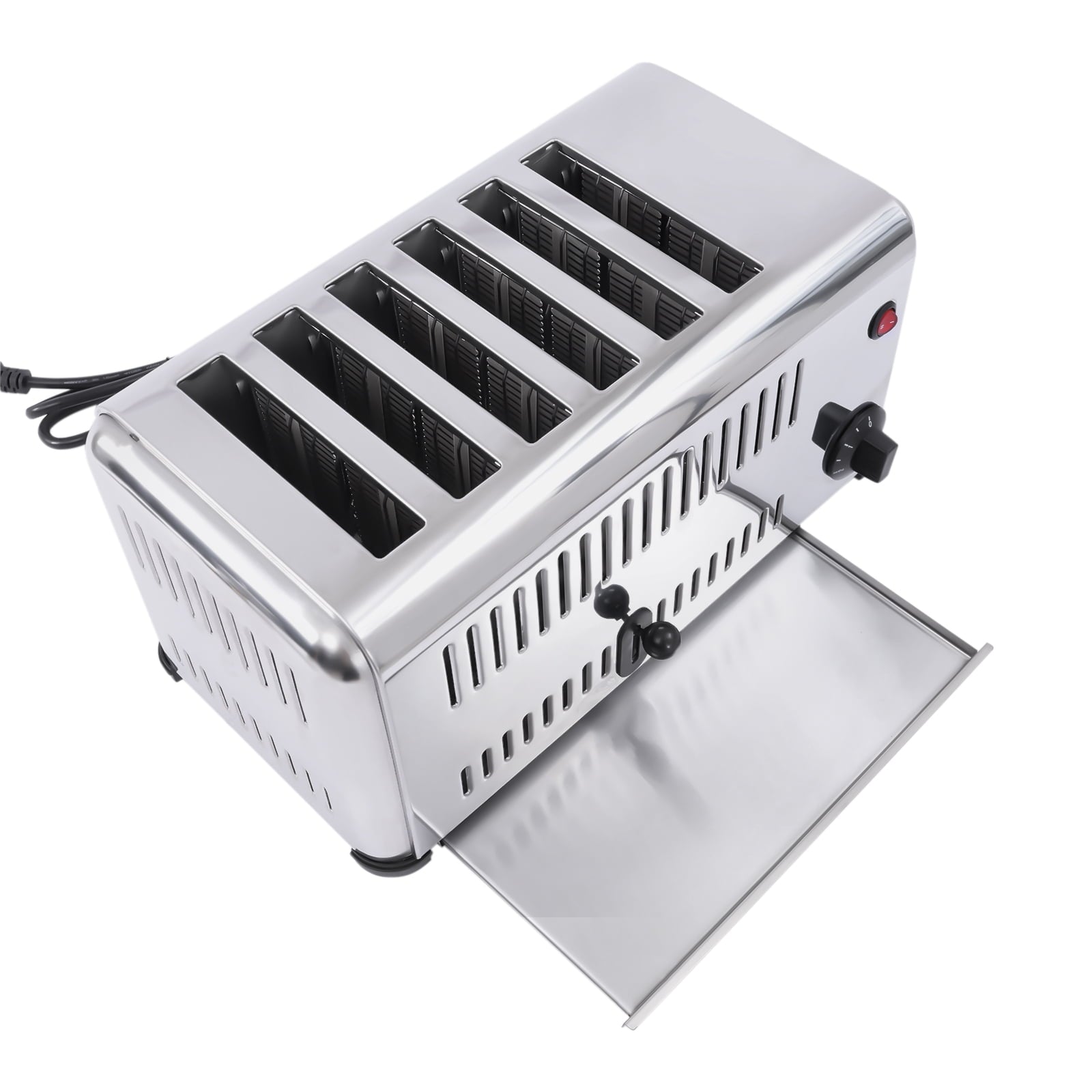 Dwellnix 6-Slice Toaster, Silver Stainless Steel Toaster, 1680W Heating with Multiple Timing Options, 2 Modes Toaster for Home and Restaurants