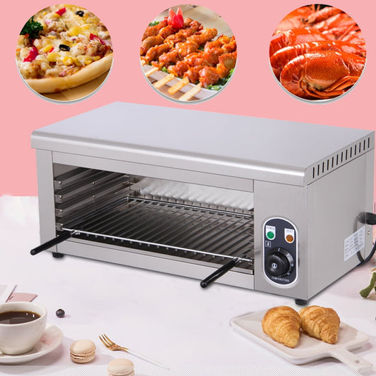Dwellnix Commercial Salamander Broiler, 1500W Cheese Melter, Adjustable Grill with 4 Levels, Ideal for Toasting Sandwiches, Melting Cheese, and Grilling Meats