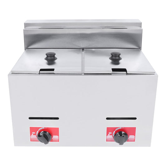 Dwellnix Gas Deep Fryer 2800pa Pressure,&nbsp; 430 Stainless Steel Dual Temperature Control Knobs Easy Installation Anti Scald Baskets Efficient and Environmentally Friendly