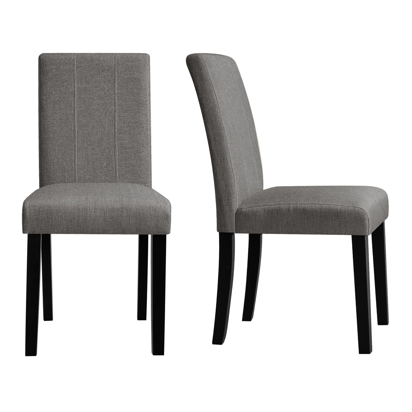 DyFun Linen Upholstered Dining Chairs Set of 2 for Kitchen Dining Room or Apartment Living, Dark Gray