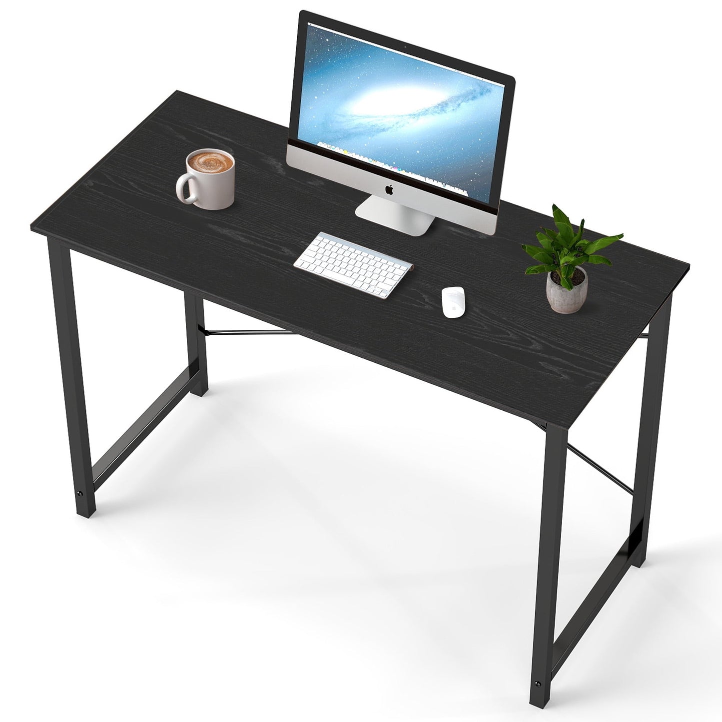 EDX 44 Inch Computer Desk for Small Spaces, Small Student Study Gaming  Work Writing Desk, Modern Simple PC Table Workstation for Home Office, Black