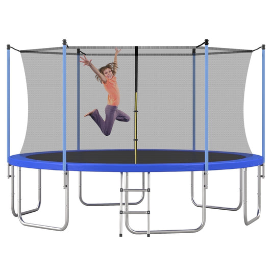 EUROCO 1500LB 14FT Trampoline for Adults and Kids, Trampoline with Enclosure ,Ladder,Heavy Duty Recreational Trampoline