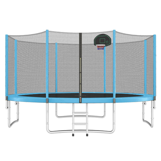 EUROCO 14FT Trampoline with Enclosure,Recreational Trampolines with Ladder,