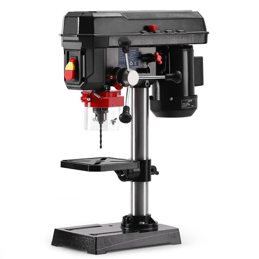 EastVita Benchtop Drill Press, 2.5Amp Benchtop Drill Machine with 5 Speed Adjustable, 8 Inch Swing Distance 0-45° Tiltling Tabletop Drilling Machine for Wood, Metal