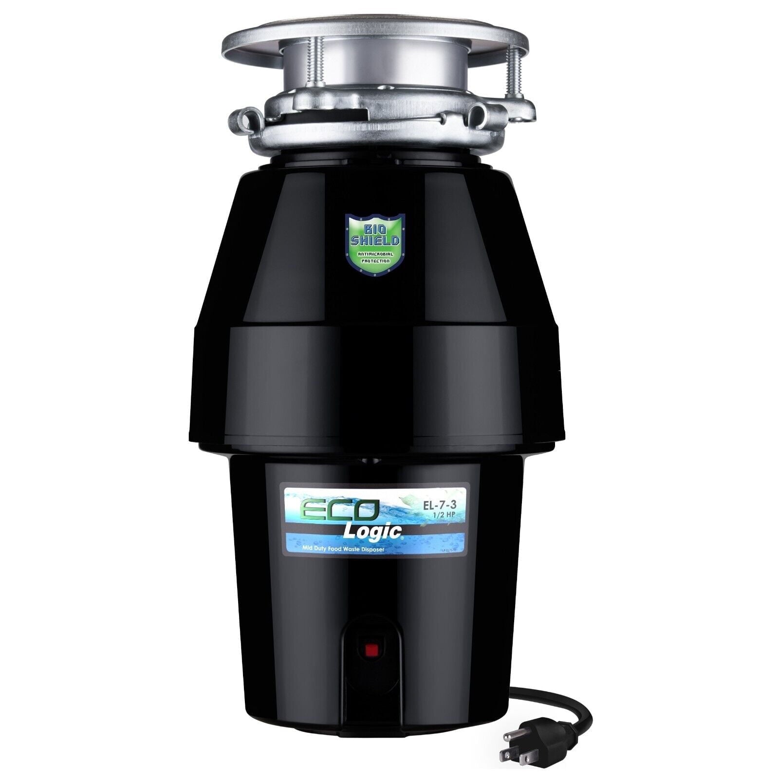 Eco Logic 1 1/4 HP Garbage Disposal with Attached Power Cord, Removable Splash Guard 10-US-EL-10-3B