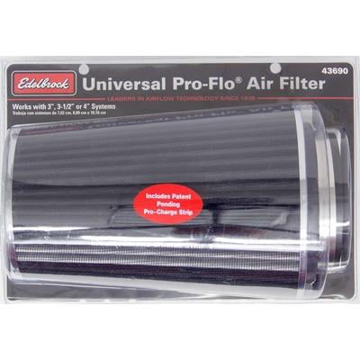 Edelbrock 43690, Pro-Flo Air Filter Cone 10.5 Tall Black/Chrome Performance