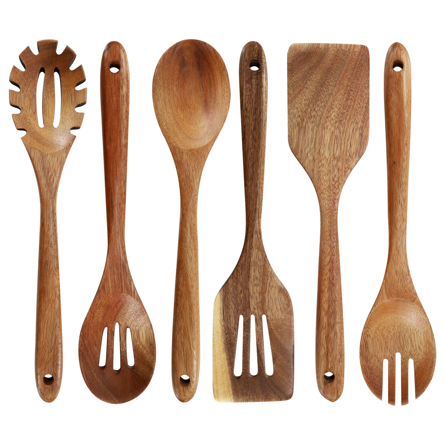Elama 6 Piece Acacia Wood Kitchen Utensil Set