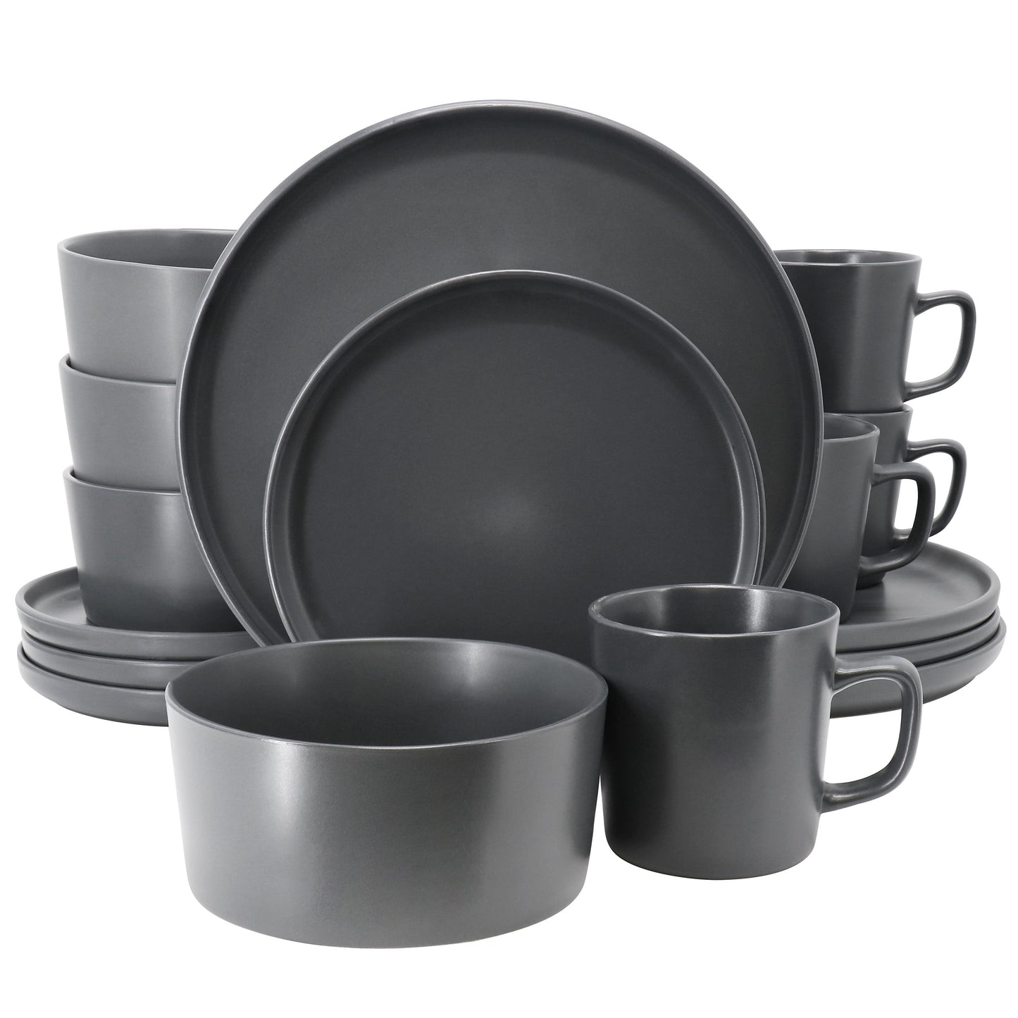 Elama Luxmatte White 16 Piece Dinnerware Set