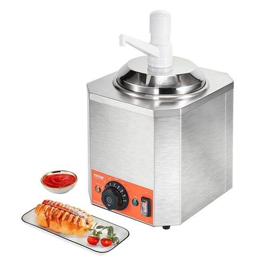 Electric Cheese Dispenser with Pump, 2.3 Qt Commercial Hot Fudge Warmer, Plastic Pump Dispenser, 86-230°F Temp Adjustable Nacho Cheese Sauce Warmer, for Hot Fudge Cheese Caramel