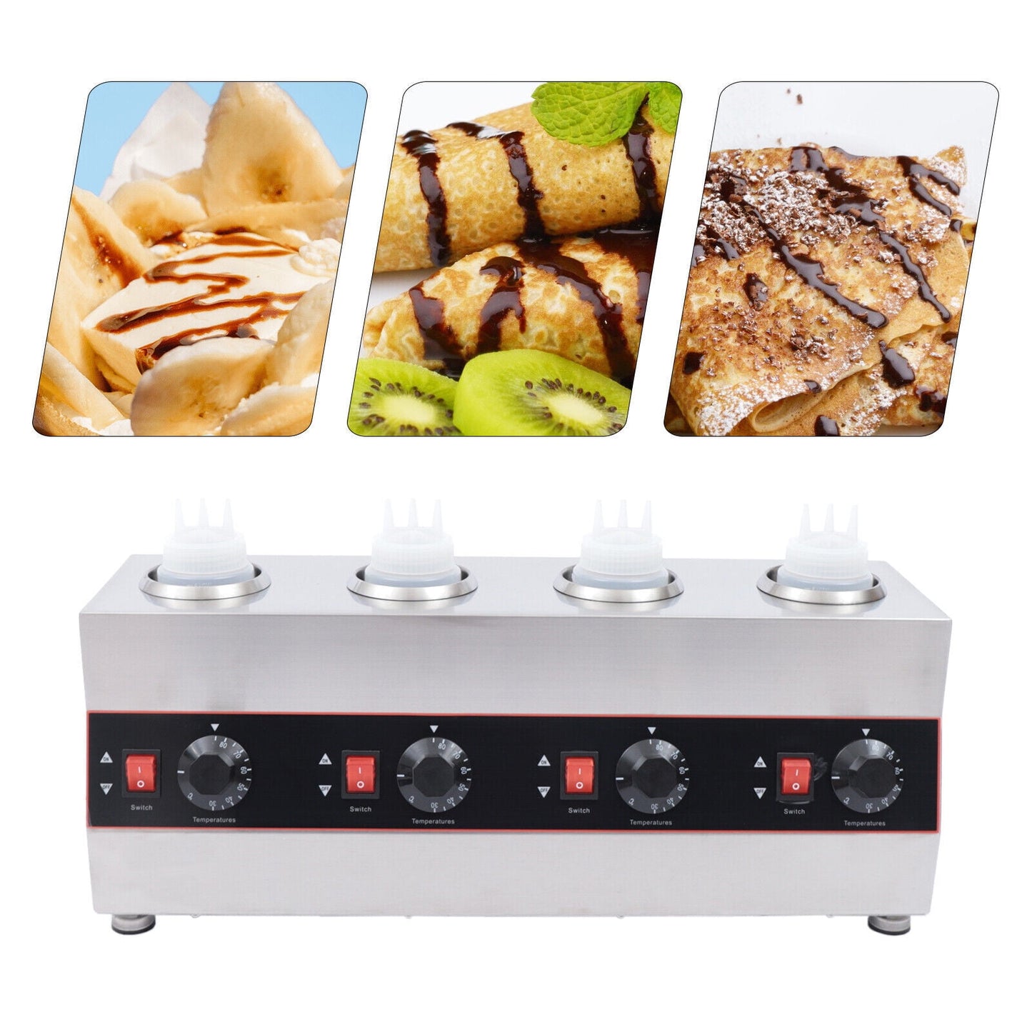 Electric Chocolate Sauce Warmer Toppings Bottle Warmer Hot Cheese Dispenser 640W