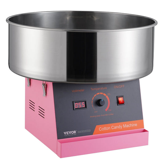 Electric Cotton Candy Machine 1000W Commercial Candy Floss Maker with Large Stainless Steel Bowl, Adjustable Temperature Control, Sugar Scoop, Perfect for Kids Birthday Parties, Family Gatherings