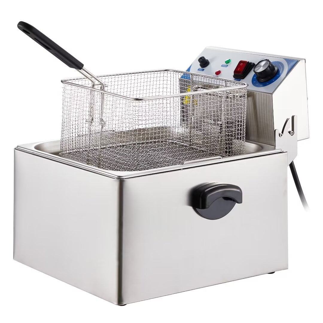Electric Deep fryer with Basket & Lid Capacity 11L(10QT) Stainless Steel Countertop Fryers for Home Kitchen and Restaurant