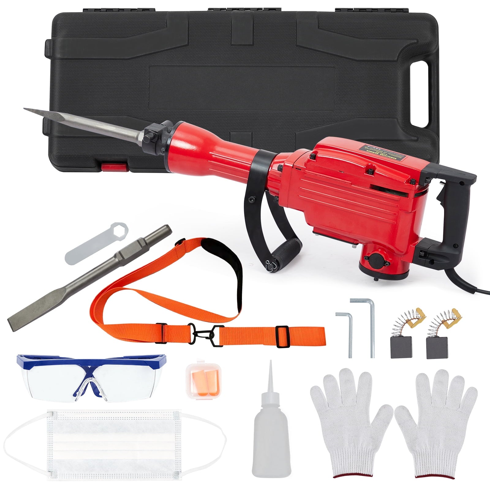 Electric Jackhammer Heavy Duty, 2200W Industrial Motor, Demolition Jack Hammer, Includes Carrying Case