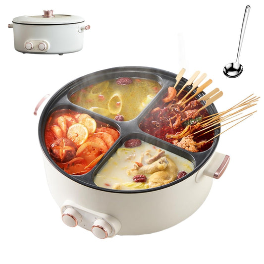 Electric Pots 4 Compartment, Multi-functional Household 6 Liters Capacity Hot Pot, Integrated Hot Pots Electric Caldron