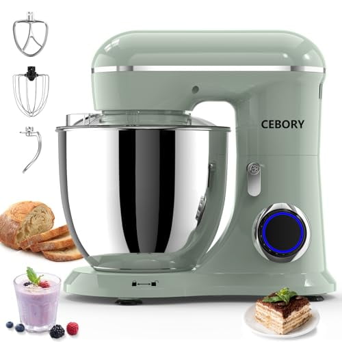 Electric Stand Mixer, 6.5QT Bowl 660W 10-Speed Kitchen Mixer, Household Food Mixers include Dough Hook, Beater and Whisk, Bread Cake Mixer for Baking and Most Home Cooks