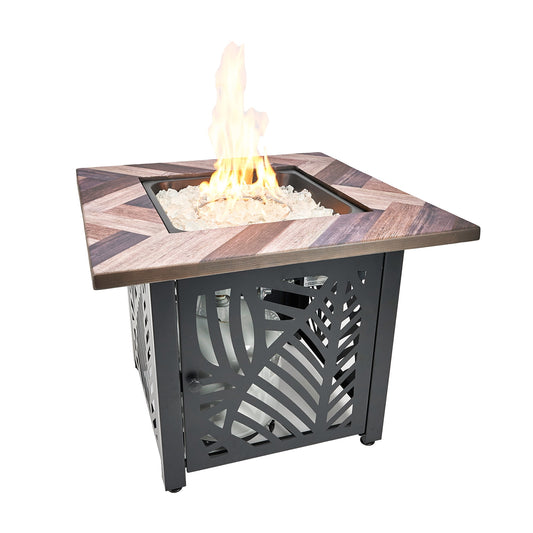 Endless Summer Darby 30" Square Outdoor UV Printed LP Gas Fire Pit​ Table