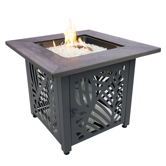 Endless Summer Lindsey 30" Square Outdoor UV Printed LP Gas Fire Pit​ Table