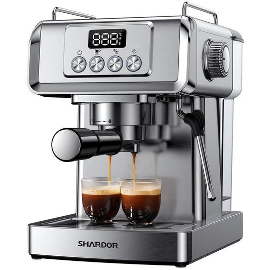 Espresso Machine 20 Bar 1350W High-Grade Stainless Steel with Milk Frother Steam Wand for Latte & Cappuccino Coffee Maker Home Use