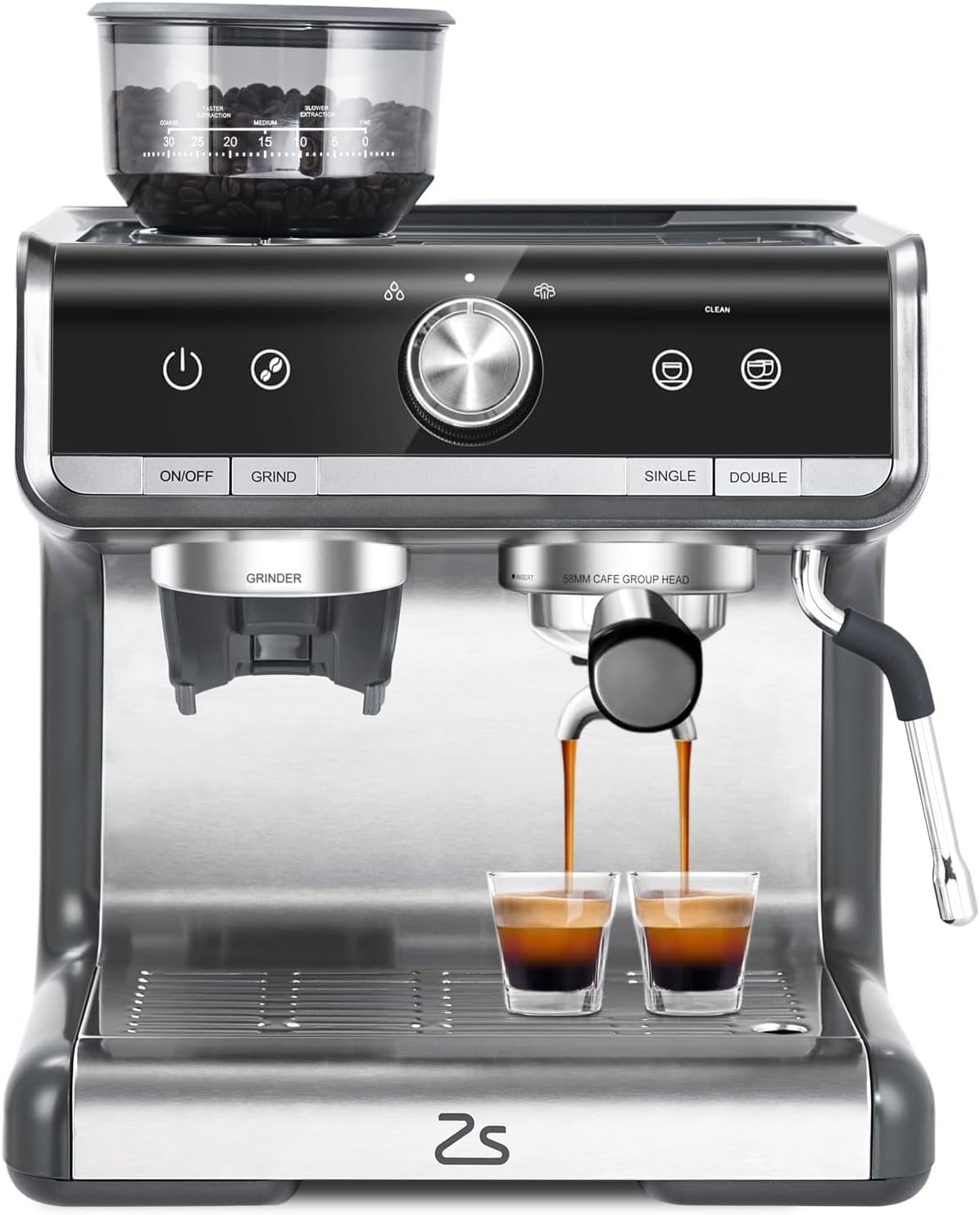Espresso Machine, 20 Bar Coffee Maker with Milk Frother Steam Wand, Semi-Automatic Coffee Machine for Cappuccino