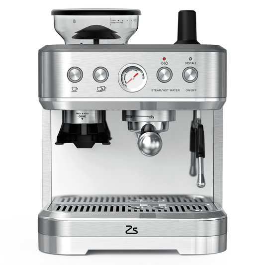 Espresso Machine with Grinder, Professional Espresso Machine with Milk Frother Steam Wand, Latte Machine with Removable Water Tank for Home, Cafe, Bar, Espresso Grinders