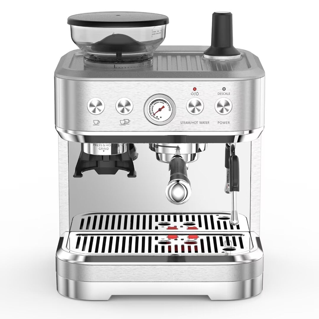 Espresso Machine with Grinder and Milk Frother, 15 Bar Automatic Espresso Coffee Machine All In One Coffee Maker for Home Office