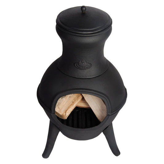 Esschert Design 26" Black Finish Cast Iron Chiminea