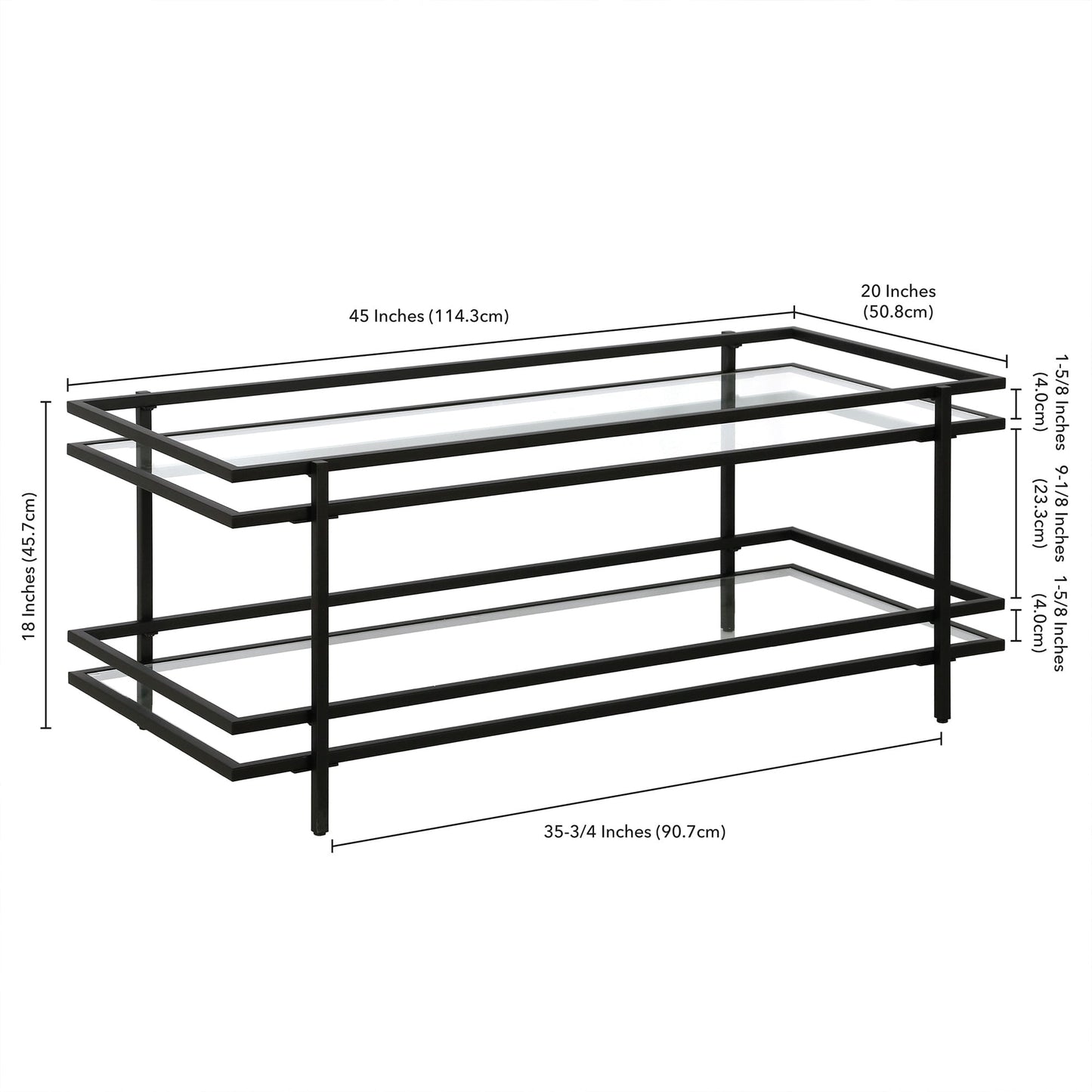Evelyn&Zoe Robillard 45" Wide Rectangular Coffee Table in Blackened Bronze