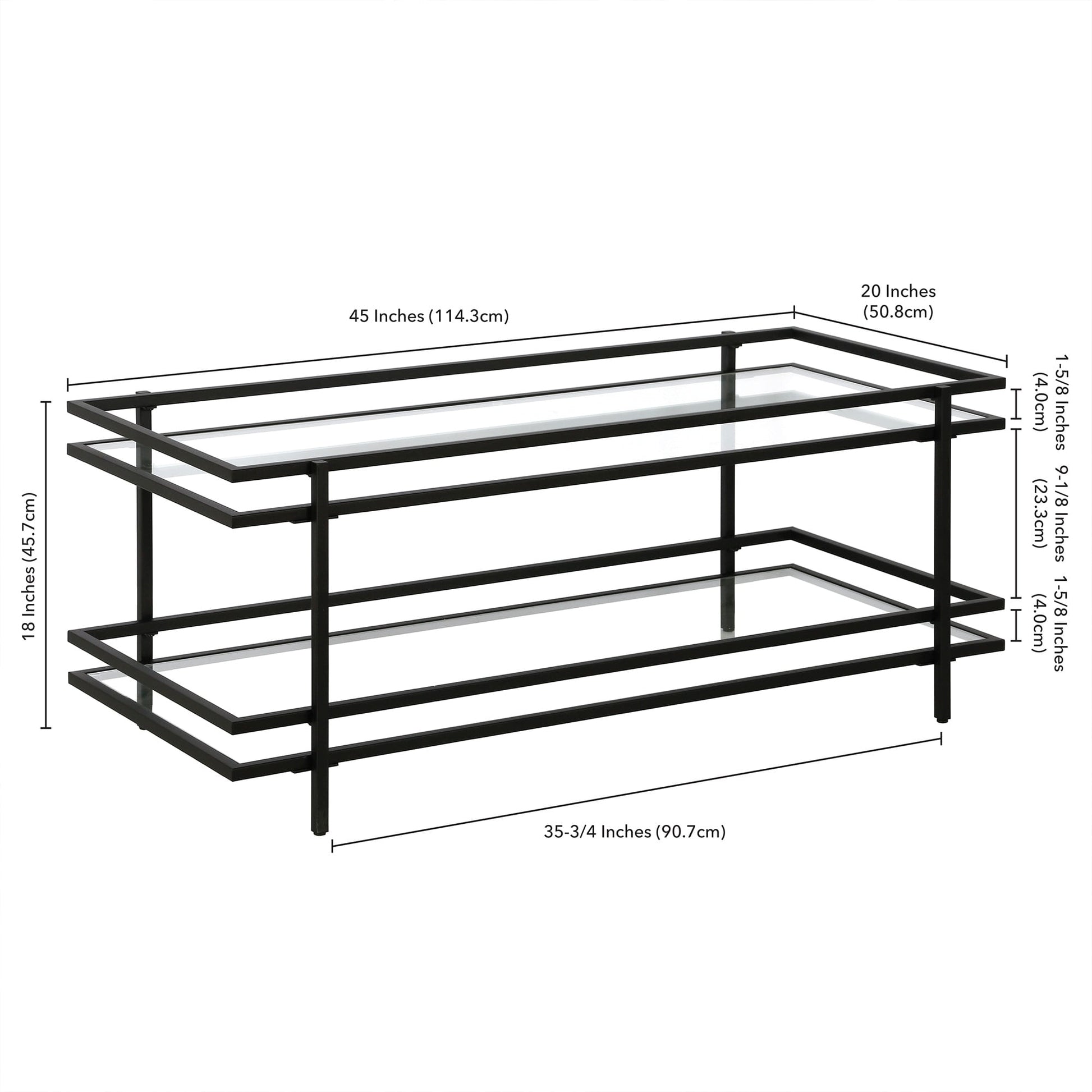 Evelyn&Zoe Robillard 45" Wide Rectangular Coffee Table in Blackened Bronze