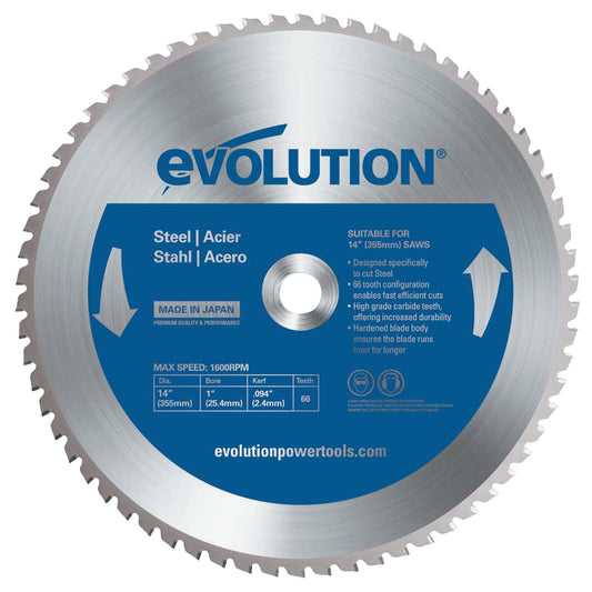 Evolution 14BLADEST | 14 In. | 66T | 1 In. Arbor | Mild Steel And Ferrous Metal TCT Blade