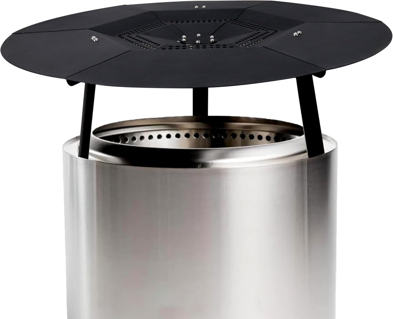 FEBTECH-24.6" Fire Pit Heat Deflector Compatible for Solo Stove Bonfire and other 19.5" Fire pit -Stainless Steel Smokeless Fire Pit Heat Deflector with Lifting Handle