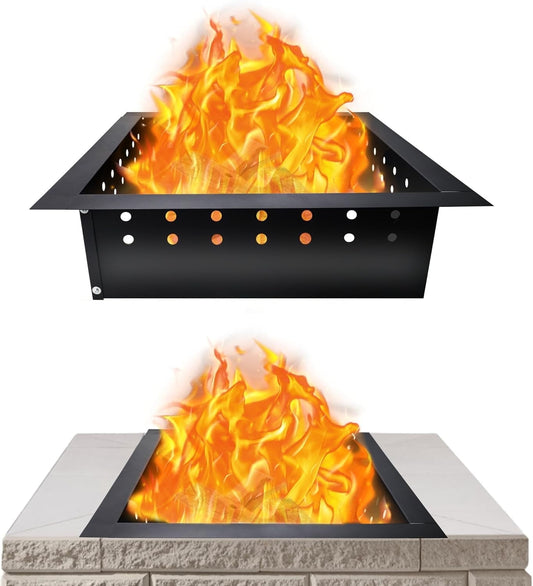 FEBTECH Smokeless Fire Pit Insert Square - 36 inch OD & 30 inch ID - With Heat Resistant Coating For Outdoor Bonfire