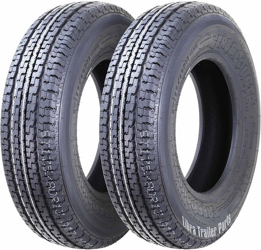 FREE COUNTRY Premium Trailer Tires ST 175/80R13 6 ply Load Range C w/Scuff Guard, Set 2
