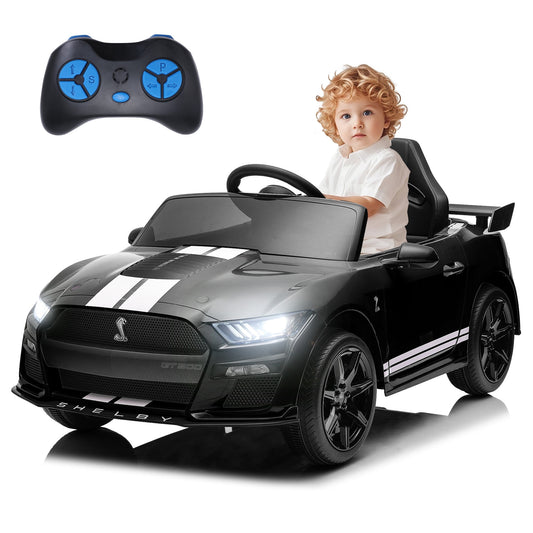 FUNTOK Licensed Ford Mustang GT500 12V 7AH Kids Electric Ride on Car Toy,16" Seater Battery Powered Car Truck with Remote Control,Bluetooth,3 Speeds,LED Headlight,Music Player & Spring Suspension
