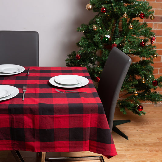 Fabstyles Buffalo Check 100% Cotton Tablecloth, 52" X 70"