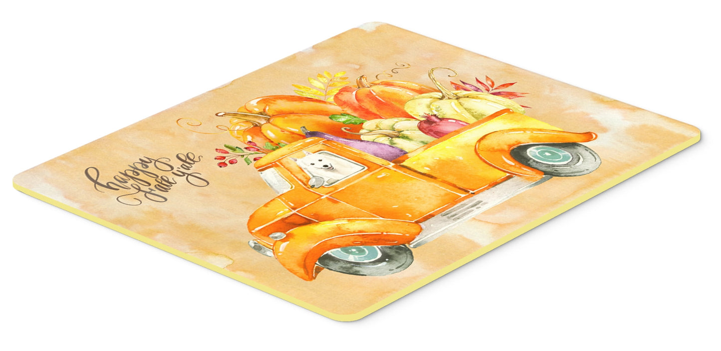 Fall Harvest Japanese Spitz Kitchen or Bath Mat 24x36