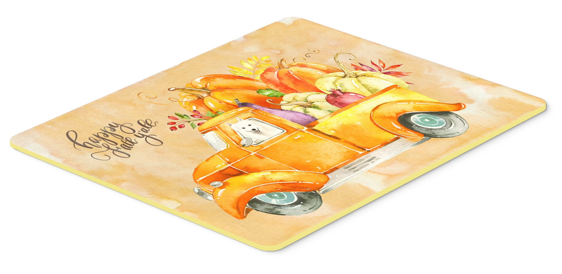 Fall Harvest Japanese Spitz Kitchen or Bath Mat 24x36