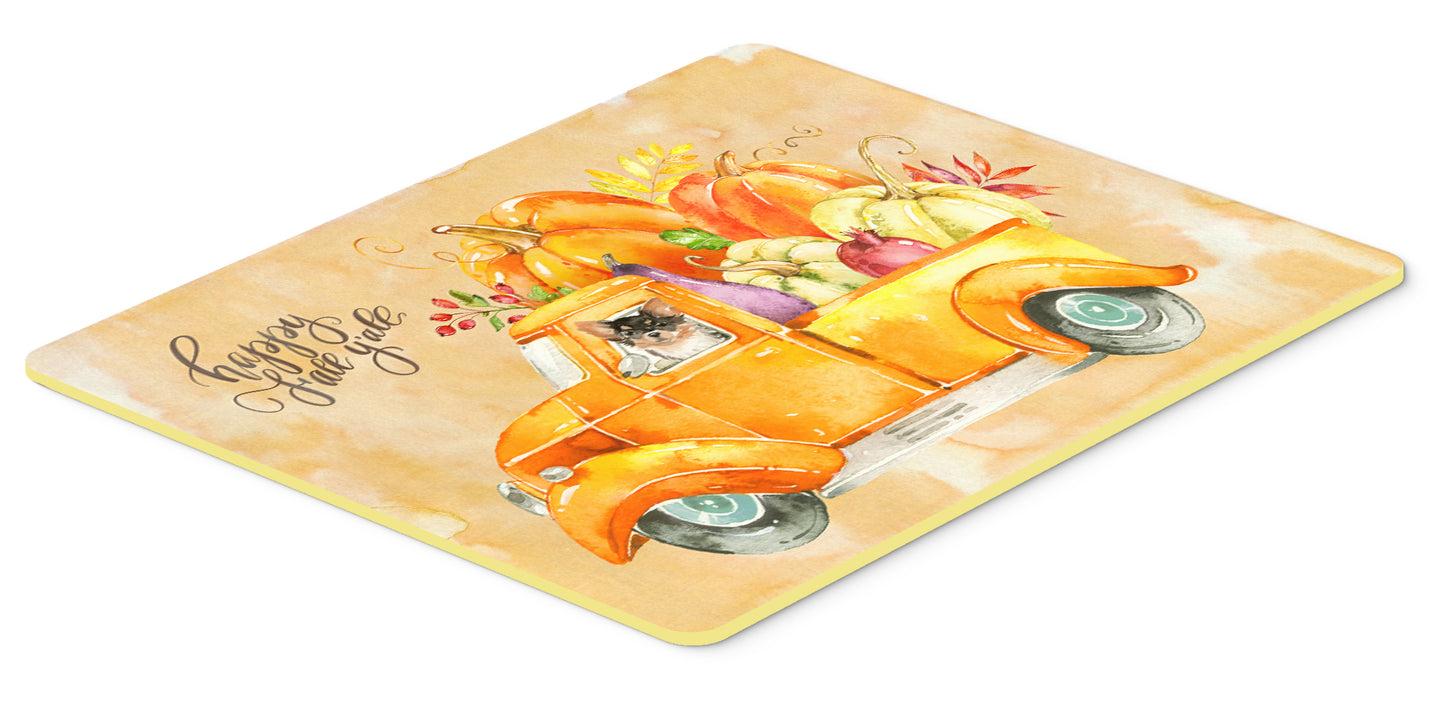 Fall Harvest Long Haired Chihuahua Kitchen or Bath Mat 24x36