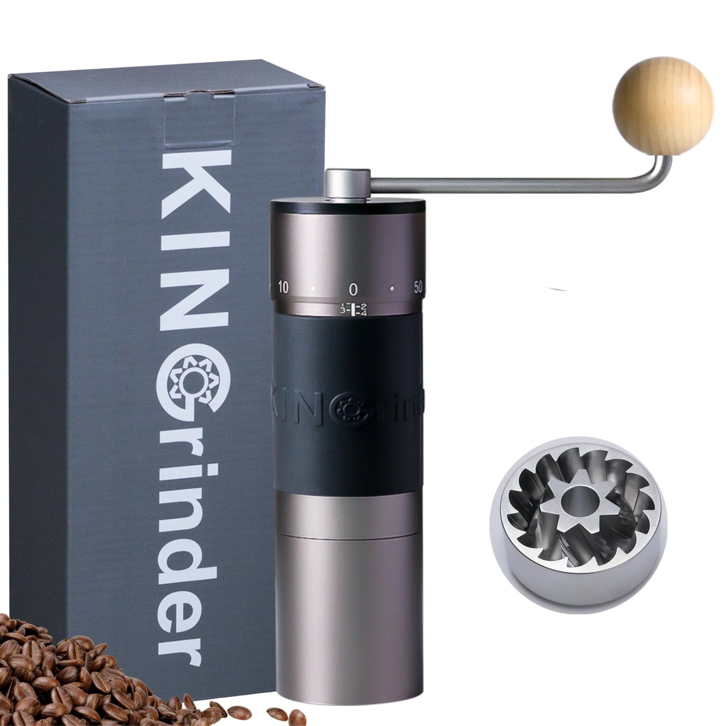 【Famous KOL Recommended】KINGrinder K6 Manual Hand Coffee Grinder with Straight Handle for French Press, Drip, Espresso with Assembly Consistency Stainless Steel Conical Burr Mill, 35g Capacity C101