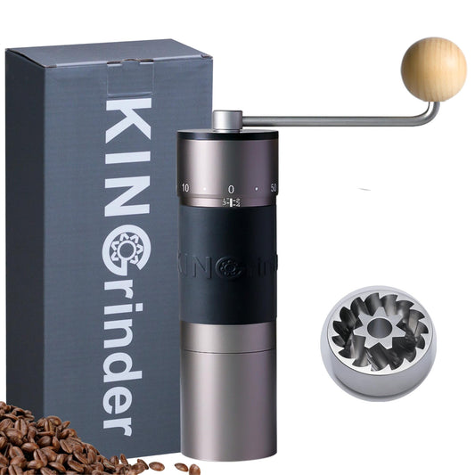 【Famous KOL Recommended】KINGrinder K6 Manual Hand Coffee Grinder with Straight Handle for French Press, Drip, Espresso with Assembly Consistency Stainless Steel Conical Burr Mill, 35g Capacity C101